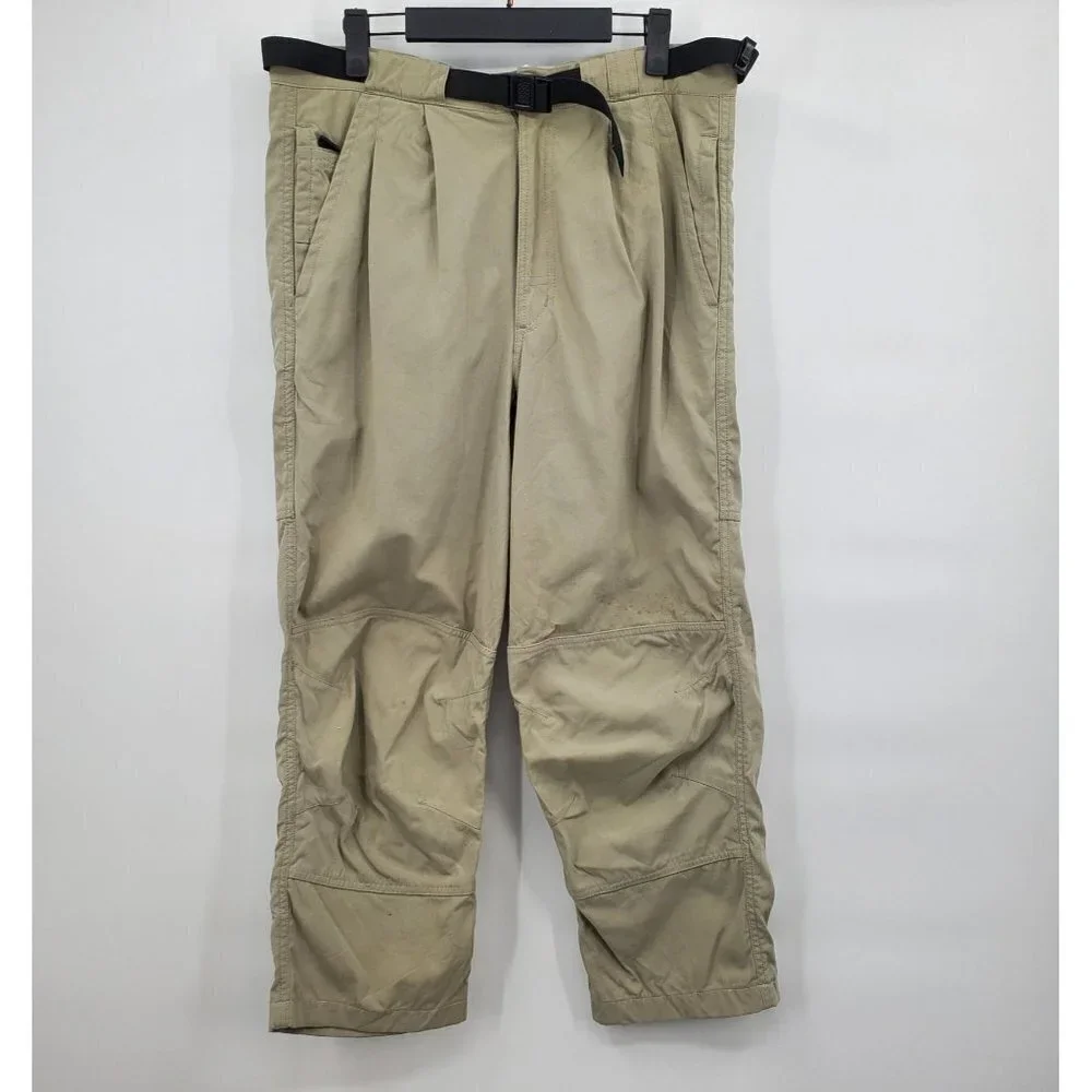 The North Face Hemp Canvas Outdoor Pants Hiking Sports Solid Small Mens Khaki